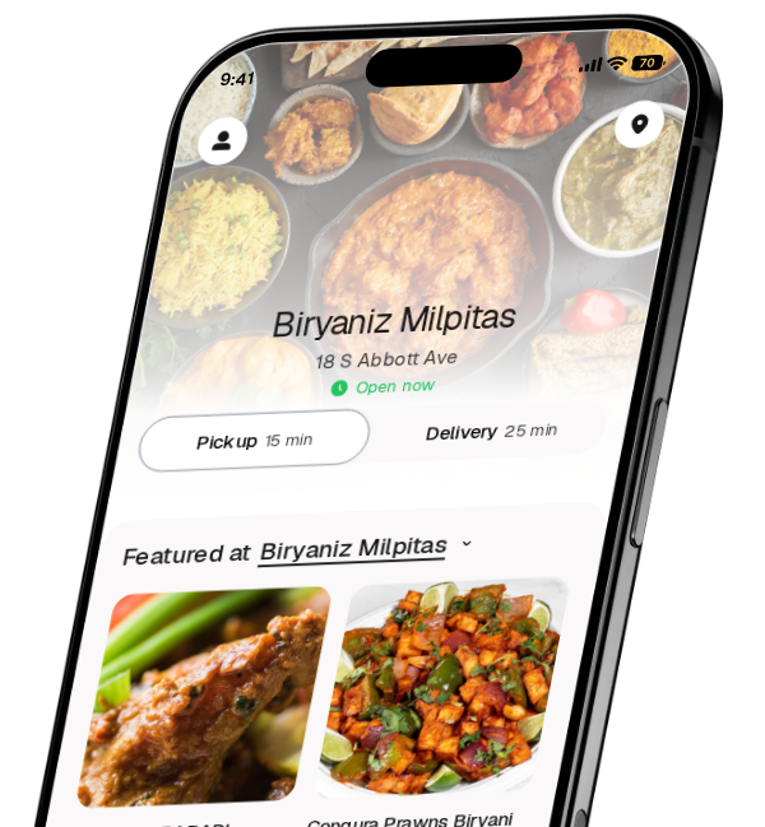 Biryaniz Milpitas app preview